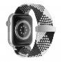 Nylon fonott szíj csúsztatható csattal - Apple Watch 42mm / 41mm / 40mm / 38mm - fekete-fehér