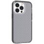 Keresztmintás átlátszó védőtok - iPhone 13 Pro Max - fekete