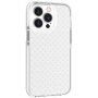 Keresztmintás átlátszó védőtok - iPhone 13 Pro Max - fehér