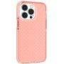 Keresztmintás átlátszó védőtok - iPhone 13 Pro Max - rózsaszín