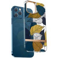Transzparens védőtok iPhone 13 Pro - színes banánfa levelek