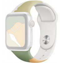 Szilikon szíj absztrakt mintával - Apple Watch 42mm / 41mm / 40mm / 38mm - zöld