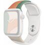 Szilikon szíj absztrakt mintával - Apple Watch Ultra 49mm / 46mm / 45mm / 44mm / 42mm - narancssárga-zöld
