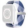 Nylon fonott szíj csúsztatható csattal - Apple Watch 42mm / 41mm / 40mm / 38mm - kék-fehér