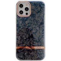 Védőtok héjszerkezet mintával - iPhone 13 - fekete