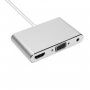 3 az 1-ben redukció lightning konektorból HDMI + VGA + Audio Jack 3,5 mm -re iPhone / iPad készülékhez - szürke