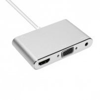 3 az 1-ben redukció lightning konektorból HDMI + VGA + Audio Jack 3,5 mm -re iPhone / iPad készülékhez - szürke