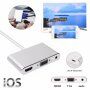 3 az 1-ben redukció lightning konektorból HDMI + VGA + Audio Jack 3,5 mm -re iPhone / iPad készülékhez - szürke