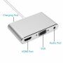 3 az 1-ben redukció lightning konektorból HDMI + VGA + Audio Jack 3,5 mm -re iPhone / iPad készülékhez - szürke