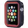 Védő szilikonos tok Apple Watch 38mm - fekete - piros
