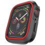 Szilikon Apple Watch 40mm borító - fekete - piros