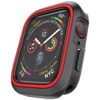 Szilikon Apple Watch 40mm borító - fekete - piros
