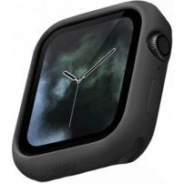 Uniq Lino szilikon borító - Apple Watch 44mm - fekete