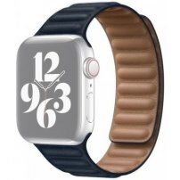 Szíj bőr felülettel - Apple Watch 42mm / 41mm / 40mm / 38mm - sötétkék