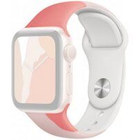 Szilikon szíj absztrakt mintával - Apple Watch 42mm / 41mm / 40mm / 38mm - rózsaszín