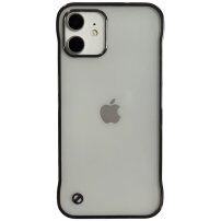 Matt átlátszó védőtok - iPhone 11 - fekete