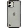 Matt átlátszó védőtok - iPhone 12 - fekete