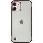 Matt átlátszó védőtok - iPhone 12 - piros