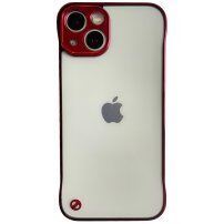 Matt átlátszó védőtok - iPhone 13 mini - piros