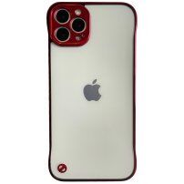 Matt átlátszó védőtok - iPhone 13 Pro Max - piros