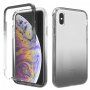 Ütésálló kétszínű átlátszó tok iPhone X / XS - fekete