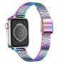 Vékony rozsdamentes acél szíj - Apple Watch 42mm / 41mm / 40mm / 38mm - szivárvány