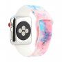 Szilikon szíj batikolt mintával - Apple Watch Ultra 49mm / 46mm / 45mm / 44mm / 42mm - pasztell kék-rózsaszín