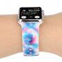 Szilikon szíj batikolt mintával - Apple Watch 42mm / 41mm / 40mm / 38mm - kék-rózsaszín