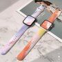 Szilikon szíj színes mintával - Apple Watch 42mm / 41mm / 40mm / 38mm - narancssárga