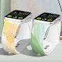 Szilikon szíj színes mintával - Apple Watch 42mm / 41mm / 40mm / 38mm - zöld