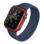 Matt védő tok edzett üveggel - Apple Watch 45mm - piros