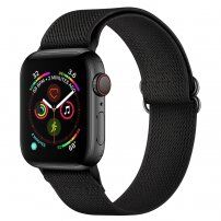 Nylon szíj csúsztatható csattal - Apple Watch Ultra 49mm / 46mm / 45mm / 44mm / 42mm - fekete