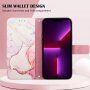 Márvány flip cover tok PU bőrből - iPhone 13 mini - rózsaszín