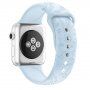 Szilikon szíj virágmintával - Apple Watch Ultra 49mm / 46mm / 45mm / 44mm / 42mm - pasztell kék