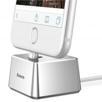 BASEUS alumínium töltős állvány Apple iPhone - ezüst