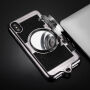 Stílusos tok retró fényképezőgép dizájnban Apple iPhone XS / iPhone X - fekete