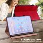 PU bőr tok állvánnyal és kártyatároló rekeszekkel - iPad mini 6 / mini 7 - piros