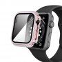 Strasszkővel kirakott tok edzett üveggel - Apple Watch 40mm - rózsaszín