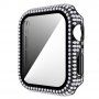 Strasszkővel kirakott tok edzett üveggel - Apple Watch 40mm - fekete
