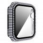Strasszkővel kirakott tok edzett üveggel - Apple Watch 40mm - fekete
