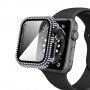 Strasszkővel kirakott tok edzett üveggel - Apple Watch 40mm - fekete
