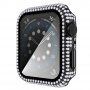 Strasszkővel kirakott tok edzett üveggel - Apple Watch 40mm - fekete