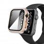 Strasszkővel kirakott tok edzett üveggel - Apple Watch 40mm - rózsaszín-arany