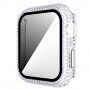 Strasszkővel kirakott tok edzett üveggel - Apple Watch 40mm - átlátszó