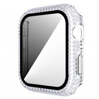 Strasszkővel kirakott tok edzett üveggel - Apple Watch 40mm - átlátszó
