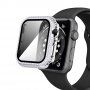Strasszkővel kirakott tok edzett üveggel - Apple Watch 40mm - ezüst