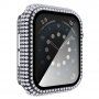 Strasszkővel kirakott tok edzett üveggel - Apple Watch 44mm - átlátszó