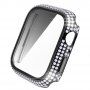 Strasszkővel kirakott tok edzett üveggel - Apple Watch 45mm - fekete