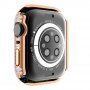 Strasszkővel kirakott tok edzett üveggel - Apple Watch 45mm - rózsaszín-arany