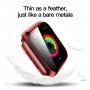 Átlátszó tok edzett üveggel - Apple Watch 40mm - piros